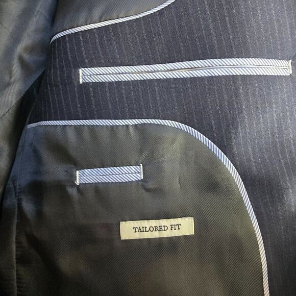 Jos. A. Bank 1905 Tailored Fit Navy Pinstripe Wool Suit Coat 46R - Picture 5 of 15